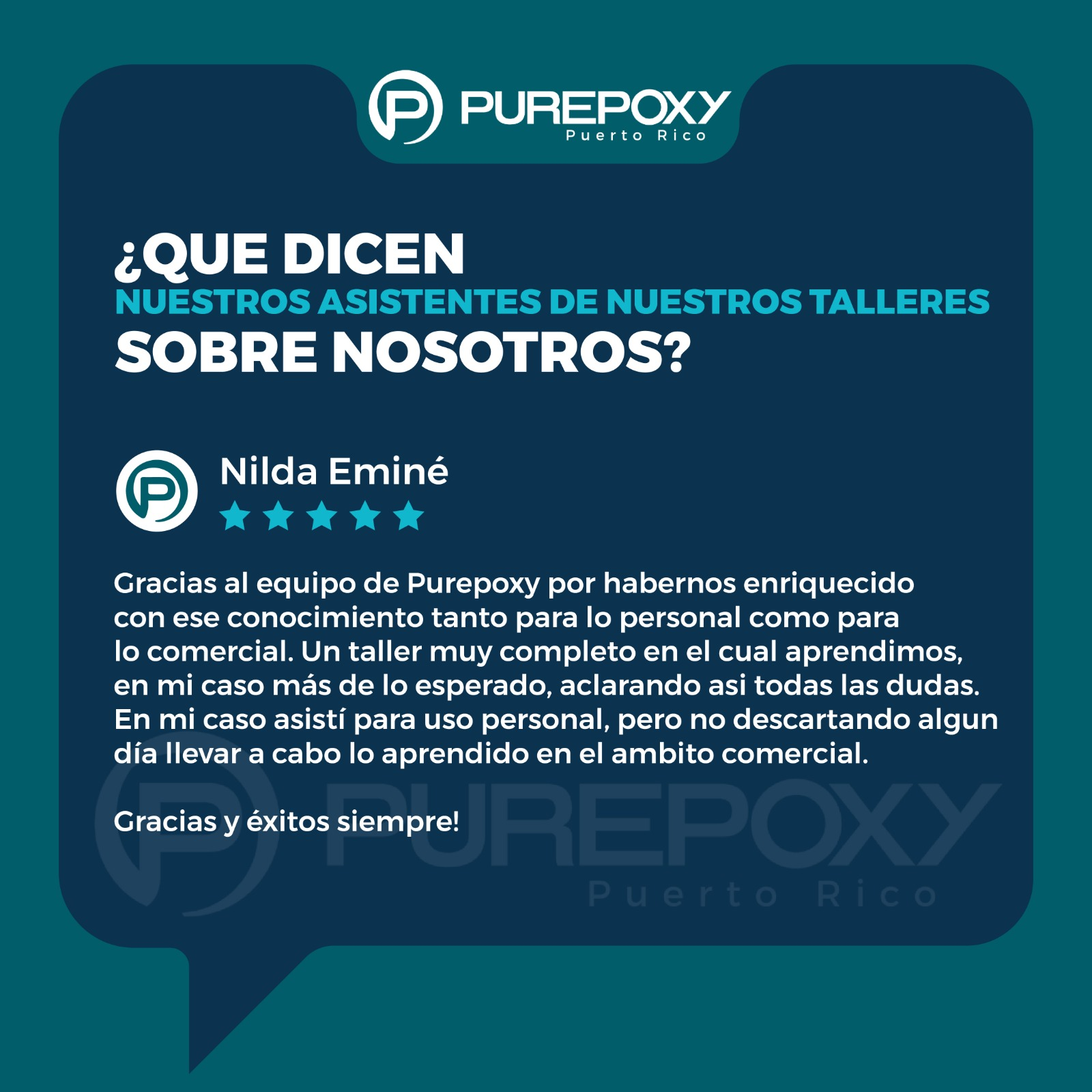 Testimonio de estudiante PurEpoxy 1