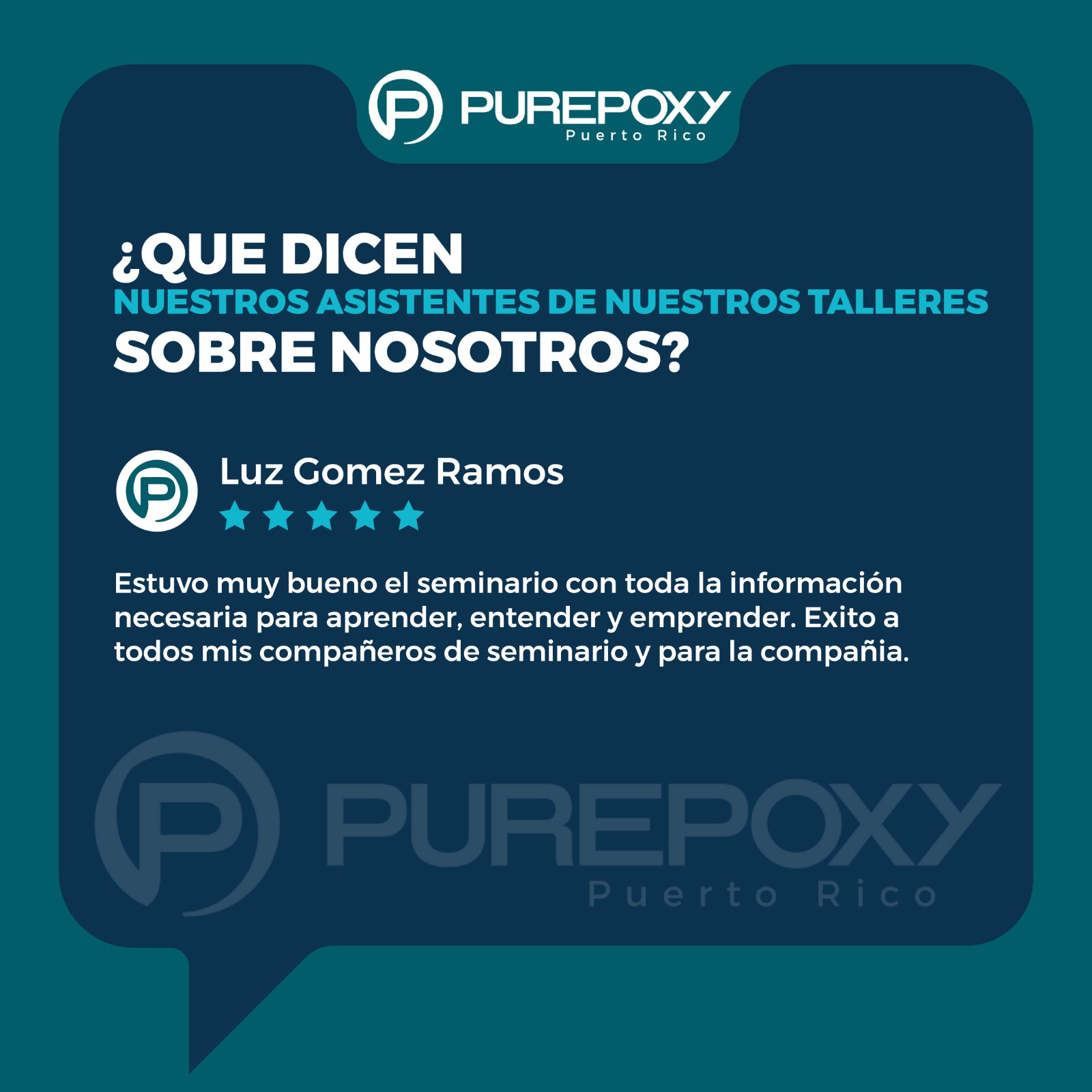 Testimonio de estudiante PurEpoxy 5