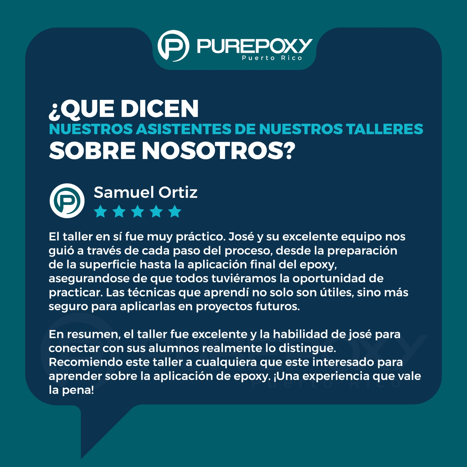 Testimonio de estudiante PurEpoxy 6
