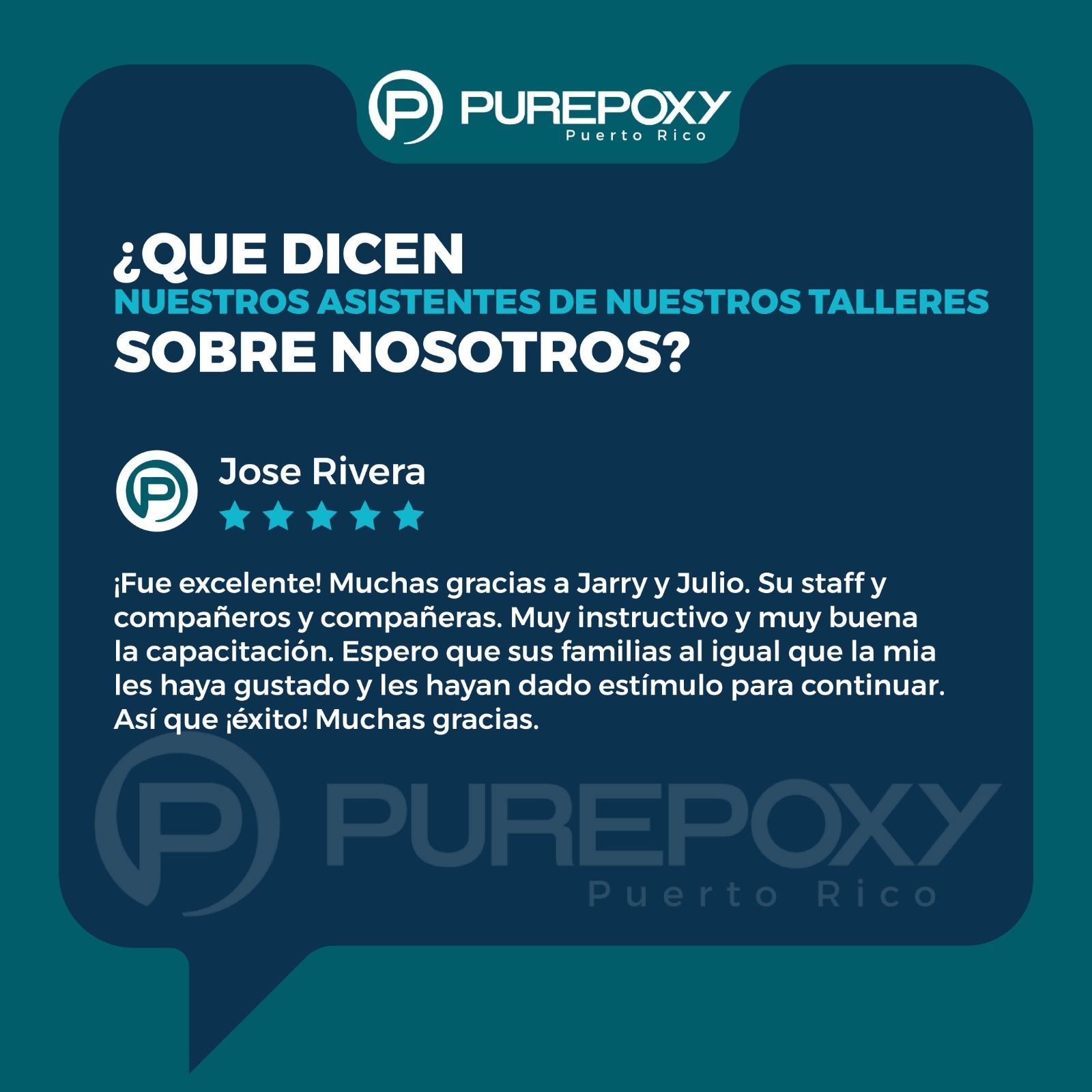 Testimonio de estudiante PurEpoxy 8