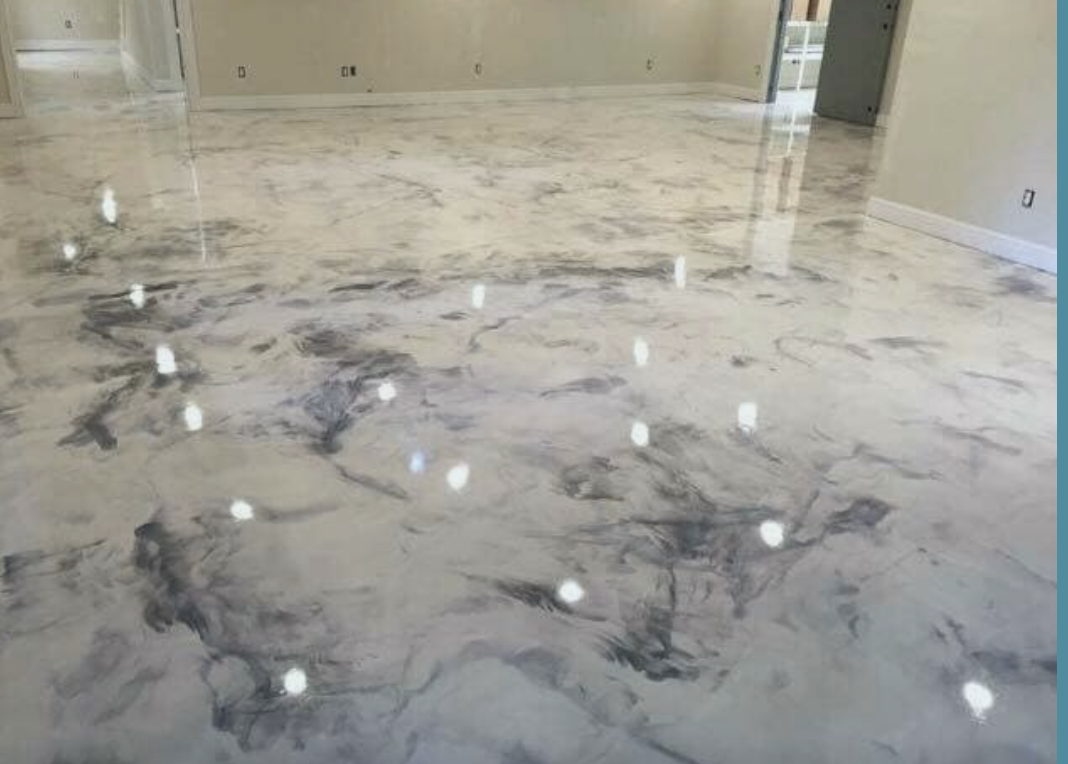 Piso metálico azul